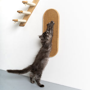 Seinäkalusteet Kiipeilyseinä kissa - raapimislauta de luxe (Kumipuu Khaki)